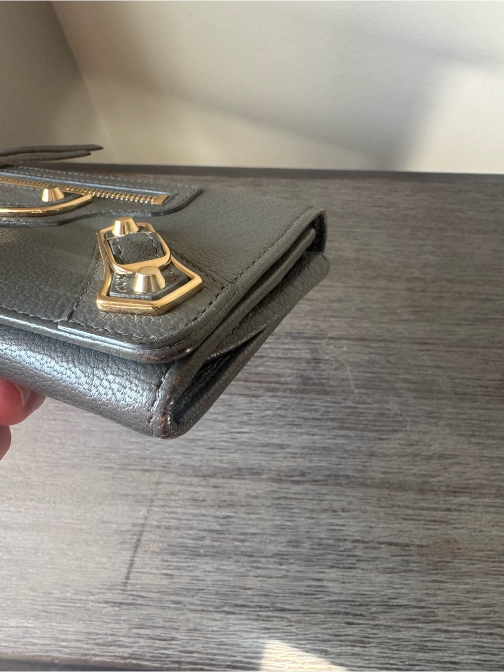 Balenciaga Giant Gray Leather Wallet with COA Non Branded Chain Included - Picture 7 of 12